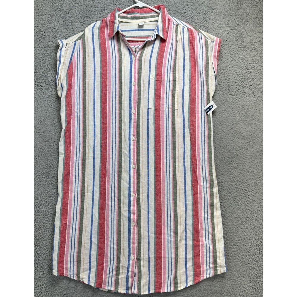 Old Navy Striped Midi Dress - Red, Blue, White